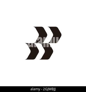 letter rr abstract arrows geometric simple logo vector Stock Vector