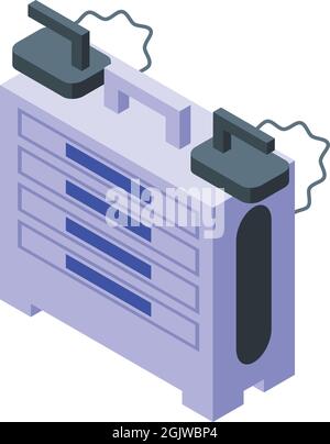 Heart cpr icon isometric vector. Defibrillator aed. Cardiac emergency ...
