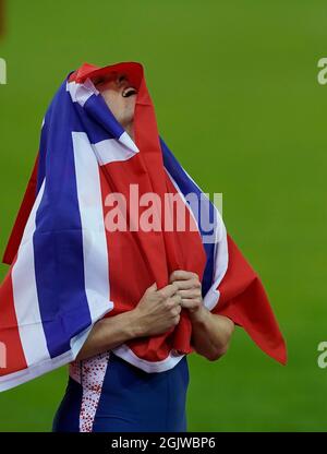 Zurich,,  09 Sep 2021 400m Hurdles winner Karsten Warholm (NOR) Seen in action during the Wanda Diamond League at Litzigrund Stadium Zurich Switzerlan Stock Photo