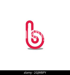 letter sb simple geometric infinity line logo vector Stock Vector