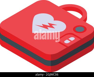 Icd defibrillator icon isometric vector. Heart aed. Cardiac cpr Stock ...