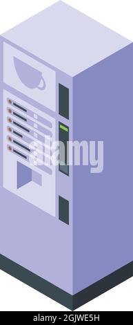 Coffee drink machine icon isometric vector. Water bottle. Soda machinery Stock Vector