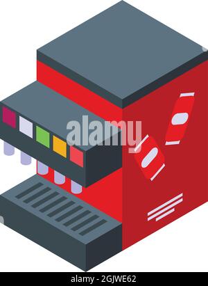 Bar drink machine icon isometric vector. Water bottle. Soda coffee Stock Vector