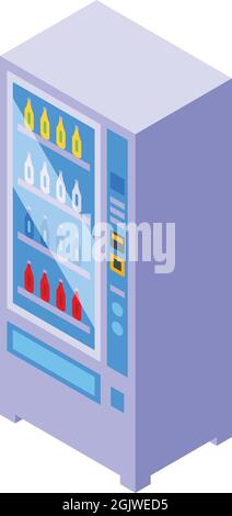 Soda machine icon isometric vector. Water drink. Factory machinery Stock Vector