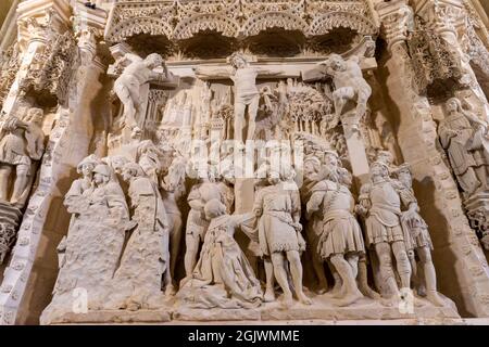 interior detail of the beautiful cathedral in Burgos, Spain. Stock Photo