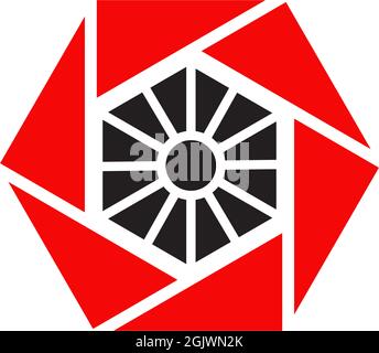 Hexagon shape icon logo design inspiration vector template Stock Vector
