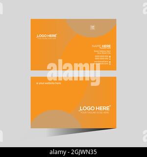 orange colored vector business card design Stock Vector