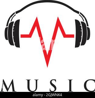 Music headphone icon logo design inspiration vector template Stock Vector