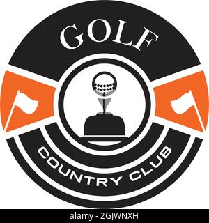 Emblem logo design for golf sport activity vector illustration template Stock Vector