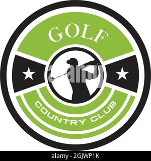 Emblem logo design for golf sport activity vector illustration template Stock Vector