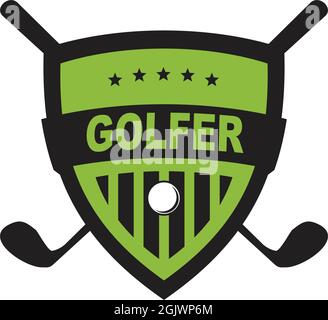 Emblem logo design for golf sport activity vector illustration template Stock Vector