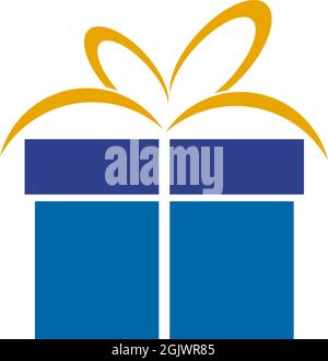 Gift box present icon logo design vector illustration template Stock Vector