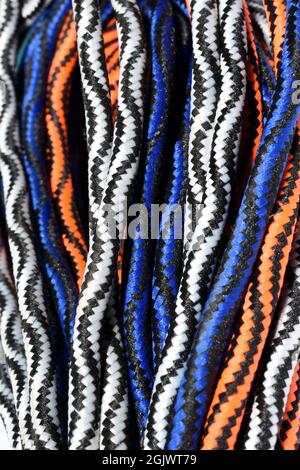colorful ropes  with selective focus. Stock Photo