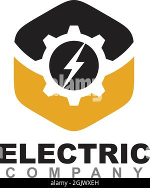 Electric business company logo design inspiration vector template with using thunderligh icon Stock Vector
