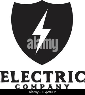 Electric business company logo design inspiration vector template with using thunderligh icon Stock Vector