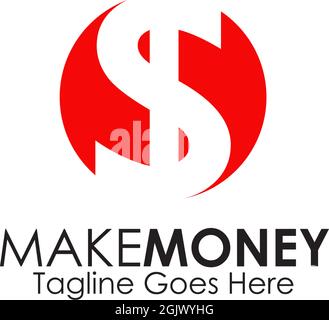 Dollar currency icon logo design vector template Stock Vector