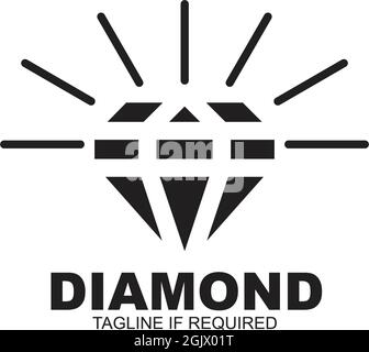 Simple luxury diamond icon logo design vector illustration template Stock Vector