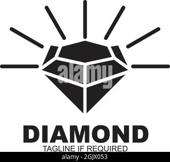 Simple luxury diamond icon logo design vector illustration template Stock Vector