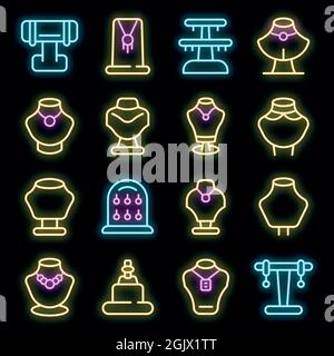 Jewelry dummy icon. Outline jewelry dummy vector icon neon color on black Stock Vector