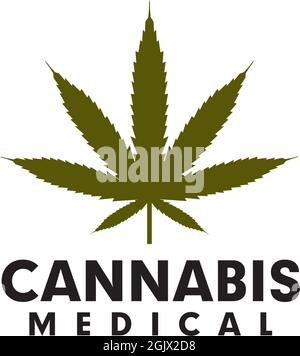 Cannabis leaf icon logo design inspiration vector template Stock Vector