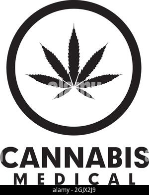 Cannabis leaf icon logo design inspiration vector template Stock Vector