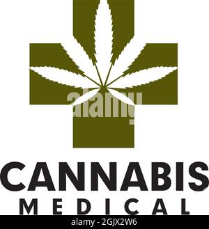 Cannabis leaf icon logo design inspiration vector template Stock Vector