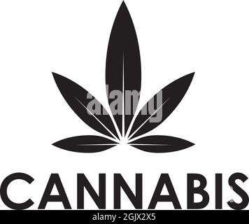 Cannabis leaf icon logo design inspiration vector template Stock Vector