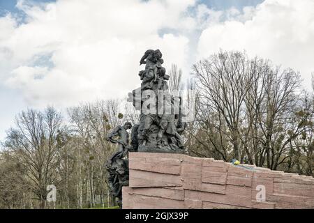 Monument to the murdered ones in Babyn Yar, Kyiv, Ukraine. It is a site of series massacres carried out by the Nazis during the Second World War. Monu Stock Photo