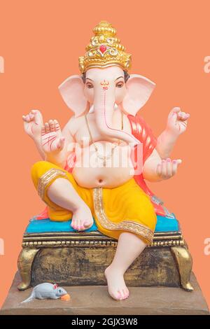 Colorful and beautiful Hindu God Ganesha Idol Stock Photo