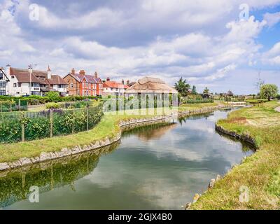 20 June 2019: Great Yarmouth, UK - Part of the Venetian Waterways and Boating Lake, Great Yarmouth, Norfolk. Dating from 1928, the park has been resto Stock Photo