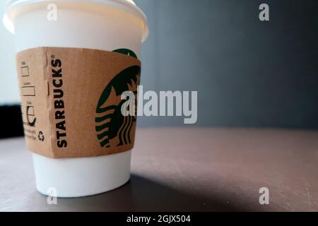 Starbucks Takeaway Coffee Mug Stock Photo