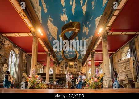 People look around the interior of the grade II listed St Michael on the Mount Without church in Bristol, during 'Bristol Open Doors' weekend, where visitors can join tours of, usually unseen, interiors of buildings across the city. Picture date: Sunday September 12, 2021. Stock Photo