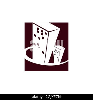 abstract building apartment stylish logo icon flat vector concept graphic simple stylish design Stock Vector
