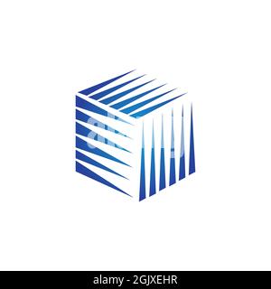 abstract box polygon logo icon flat vector concept graphic simple stylish design Stock Vector