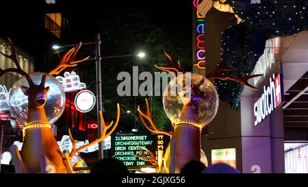 Christmas decorations in Singapore around the Orchard Road Stock Photo