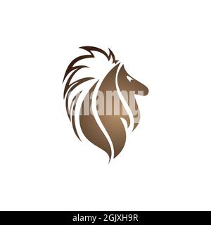abstract lion head logo icon flat vector concept graphic simple stylish design Stock Vector