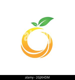 abstract letter O orange logo icon flat vector concept graphic simple stylish design Stock Vector