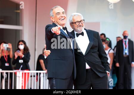 Venice, Italy. 11th Sep, 2021. La Biennale Di Venezia President Roberto Cicutto and Director of the festival Alberto Barbera attend the closing ceremony red carpet during the 78th Venice International Film Festival on September 11, 2021 in Venice, Italy. Credit: Annalisa Flori/Media Punch/Alamy Live News Stock Photo