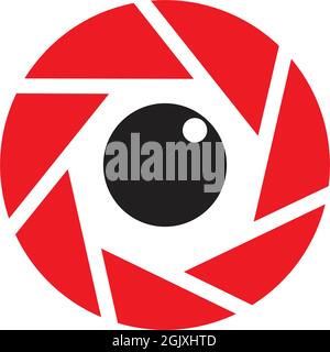 Camera lens icon logo design inspiration for photography activity Stock Vector