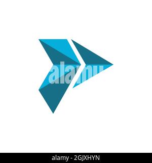 abstract letter P arrow logo icon flat vector concept graphic simple stylish design Stock Vector