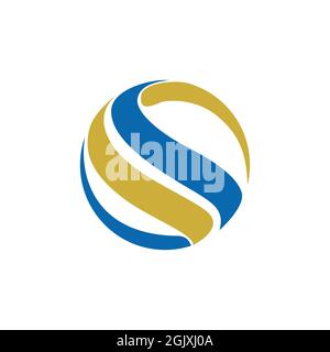 abstract letter S circle logo icon flat vector concept graphic simple stylish design Stock Vector