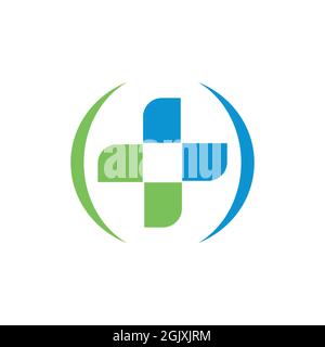 abstract medical logo icon flat vector concept graphic simple stylish design Stock Vector