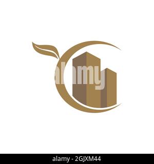 building apartment abstract logo icon flat vector concept graphic simple stylish design Stock Vector