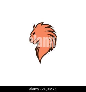lion head stylish logo icon flat vector concept graphic simple stylish design Stock Vector