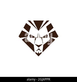 lion face logo icon flat vector concept graphic simple stylish design Stock Vector