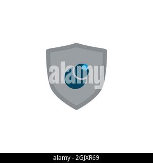 shield vision logo icon flat vector concept graphic simple stylish design Stock Vector