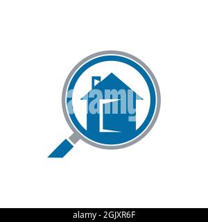 search find home abstract logo icon flat vector concept graphic simple stylish design Stock Vector