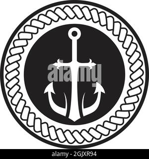 Ship anchor logo design inspiration vector illustration template Stock Vector