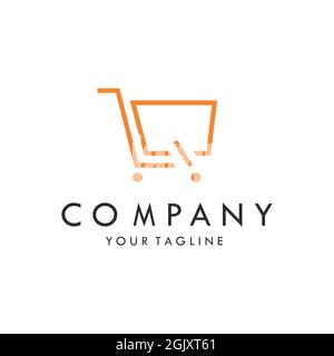 shopping cart letter Q logo icon flat vector concept graphic simple stylish design Stock Vector