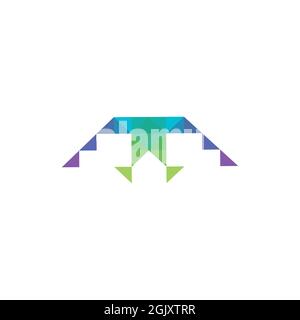 stylish letter M abstract logo icon flat vector concept graphic simple stylish design Stock Vector